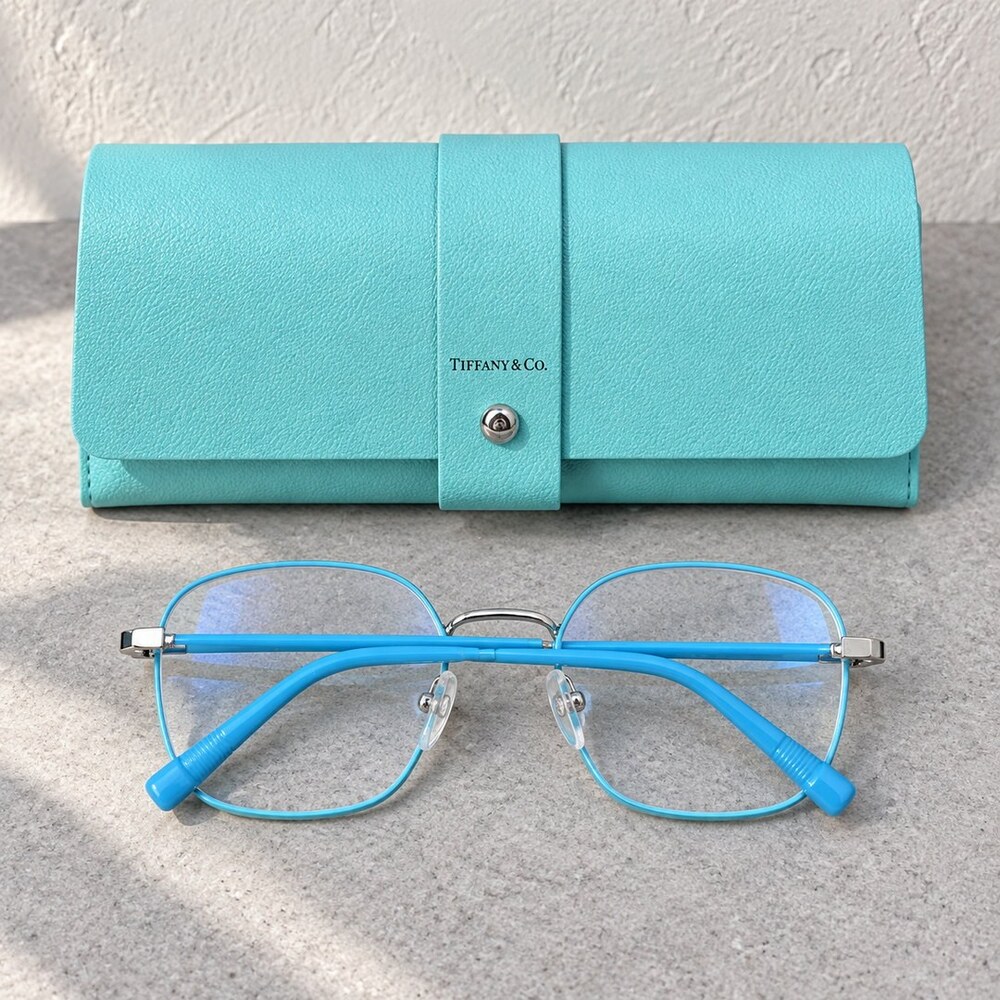 Tiffany Blue Square Optical Frames - Picture 6 of 6